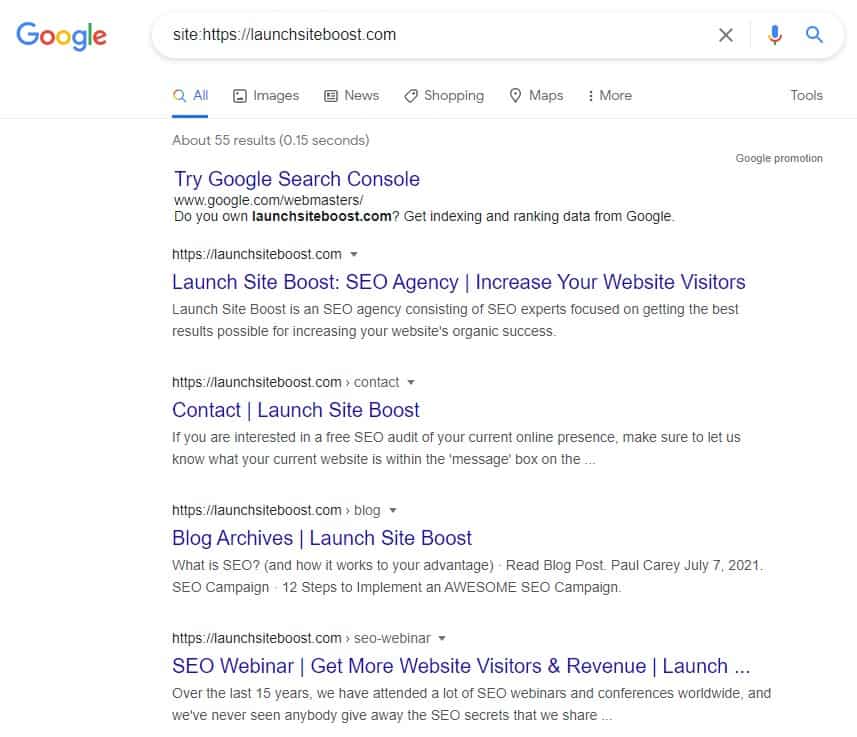 How to check for indexed pages in Google